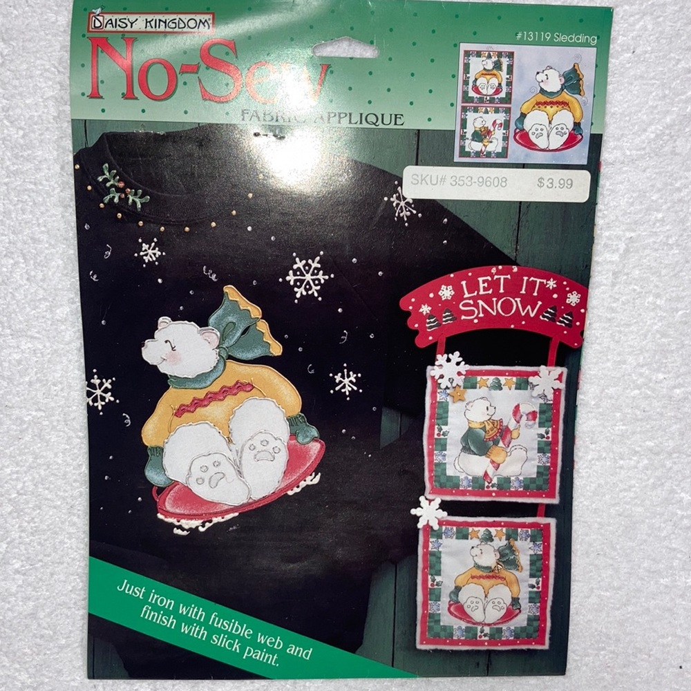 Daisy kingdom fabric appliqué polar bears snowflakes
